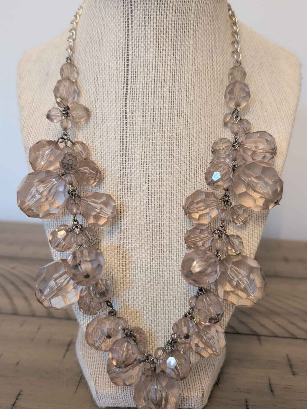 Faceted Champagne Bubble Statement Necklace